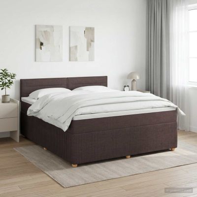 vidaXL Posteľ boxspring s matracom Tmavohnedá 180 x 200 cm Látka