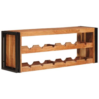 vidaXL Regál na víno Hnedá 120 x 45 x 33 cm Pevné akáciové drevo