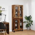 vidaXL Highboard 2 ks Staré drevo 69,5 x 34 x 180 cm Kompozitné drevo