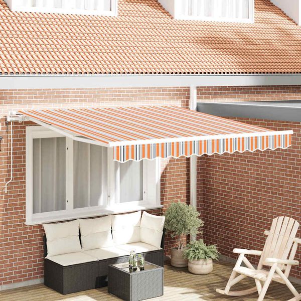 vidaXL Sklopná markíza Viacfarebný 300 x 250 cm Tkanina a hliník