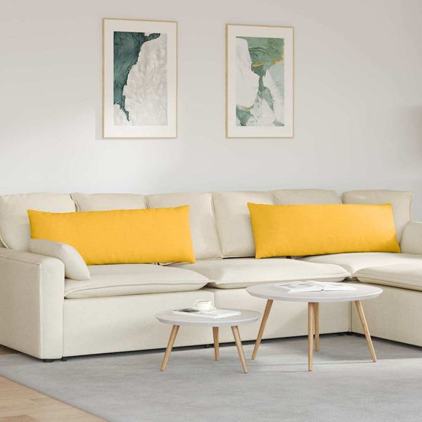 vidaXL Vankúše na pohovku 2 pcs Svetložltá 120 x 40 cm