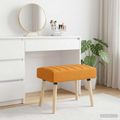 vidaXL Pruhovo prešitá lavica Tmavá žltá 60 x 40 x 45 cm Látka