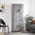 vidaXL Vysoká skrinka sivý dub sonoma 69,5x34x180 cm spracované drevo