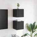 vidaXL Nástenné TV skrinky 2 ks lesklé sivé 30,5x30x30 cm