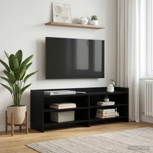 vidaXL TV skrinka 135 x 33 x 47 cm Čierny dub Kompozitné drevo