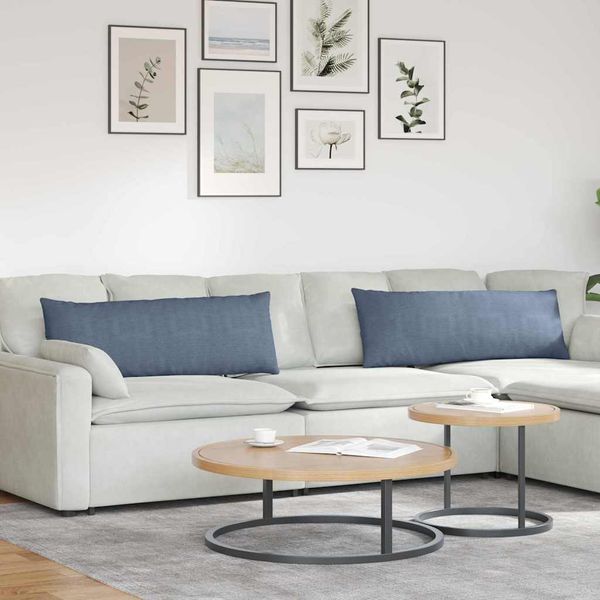 vidaXL Vankúše na pohovku 2 pcs Modrá 120 x 40 cm Kordúrová tkanina
