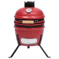 vidaXL 2 v 1 Kamado gril s udiarňou keramika 56 cm červený