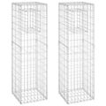 vidaXL Gabiónové koše/stĺpy 2 ks 40x40x140 cm železo