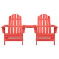 vidaXL Záhradné stoličky Adirondack+stolík, jedľový masív, červené