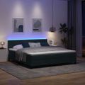 vidaXL LED box s pružinami Tmavozelená 180 x 200 cm Zamat
