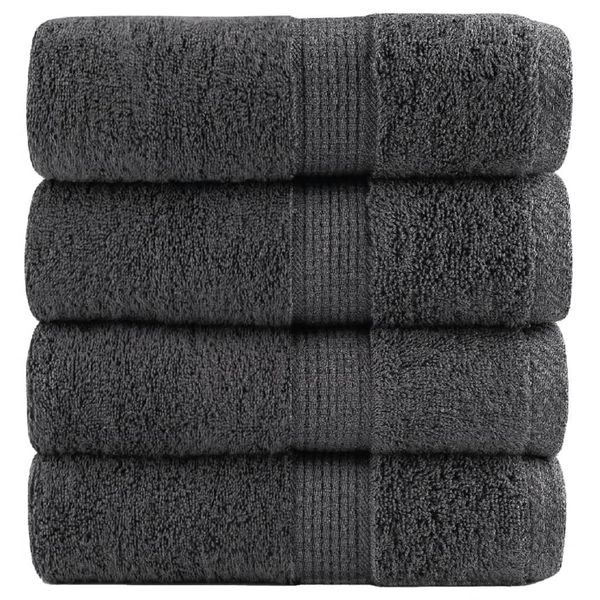 vidaXL Prémiové umývacie utierky SOLUND 4 ks antracitové 30x30 cm 600 g/m²