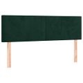 vidaXL Čelo postele s LED tmavozelené 144x5x78/88 cm zamat