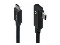 Kábel Thunderbolt - Thunderbolt 5 (M) do Thunderbolt 5 (M) pravouhlý - USB4 / Thunderbolt 3 / Thunderbolt 4 / Thunderbolt 5 / DisplayPort 2.1 - 80 cm - konektor s pravým uhlom, rýchlosť prenosu dát až 80 Gbps, napájanie USB (240 W), podpora 8K60Hz, pasívny - čierna