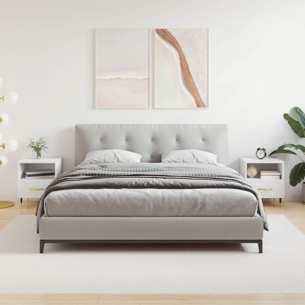 vidaXL Nočné stolíky 2 ks biele 40x35x47,5 cm kompozitné drevo