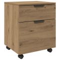 VidaXL Mobilná kartotéka s kolieskami Dub Artisan 45x38x54 cm Drevo