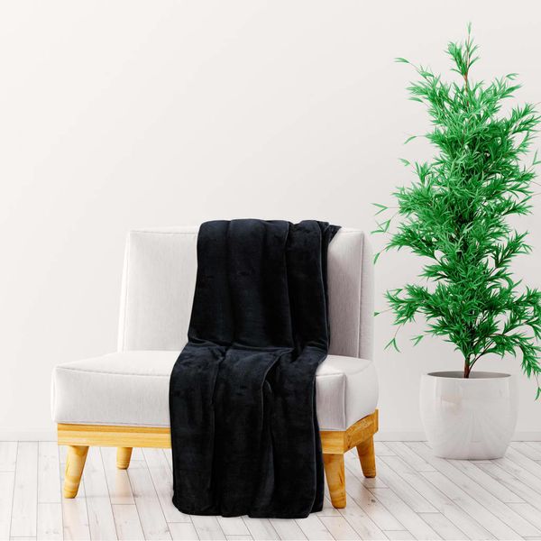 vidaXL Deka čierna 200x240 cm polyester