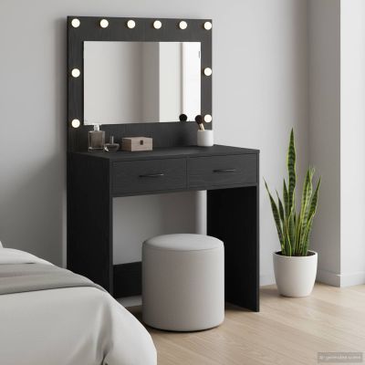 vidaXL Toaletný stolík Čierny dub 78,5 x 41 x 135 cm Kompozitné drevo