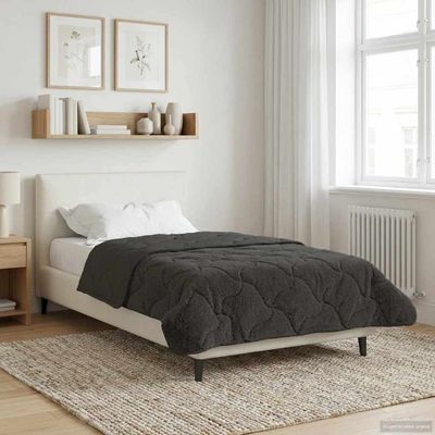 vidaXL Zimný prehoz Antracit 135 x 200 cm Mikrofáza a Teddy fleece