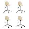 3086054 vidaXL Swivel Dining Chairs 4 pcs Cream Fabric (2x333467)