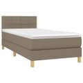 vidaXL Posteľný rám boxsping s matracom sivohnedý 90x200 cm látka