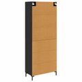 vidaXL Highboard Čierny dub 69,5 x 34 x 180 cm Kompozitné drevo