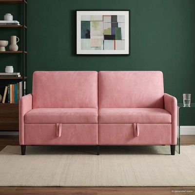 vidaXL Sofa s úložným priestorom Ružová 172 x 78 x 87 cm Polyester