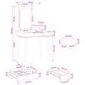 vidaXL Sada toaletného stolíka FAUSKE 3 ks Biela 76 x 50 x 143 cm