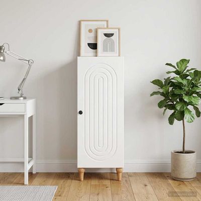 vidaXL Servírovacia skriňa Biela s vysokým leskom 33 x 34,5 x 90 cm