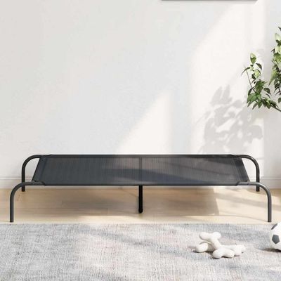 vidaXL Vyvýšená posteľ pre psa Čierna 130x80x20 cm Textil a oceľ