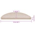 vidaXL Schodové rohože 20 ks 56x17x3 cm béžové, polkruhové