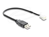 Delock - Napájací kábel ventilátora - USB (M) na 3-pinový konektor ventilátora (M) - 5 V - 20 cm