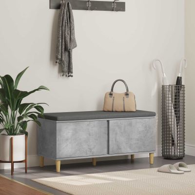 vidaXL Predsieňová lavica s vankúšom Betónovo Sivá 100 x 38 x 46 cm