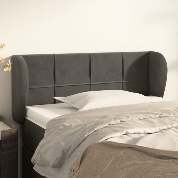 vidaXL Čelo postele so záhybmi tmavosivé 83x23x78/88 cm zamat