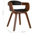 vidaXL Jedálenské stoličky 4 ks, čierne, ohýbané drevo a umelá koža
