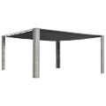 vidaXL Polyratanový altánok so strechou 400x400x200 cm sivo-antracitový