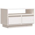 vidaXL TV skrinka biela 60x35x37 cm masívna borovica