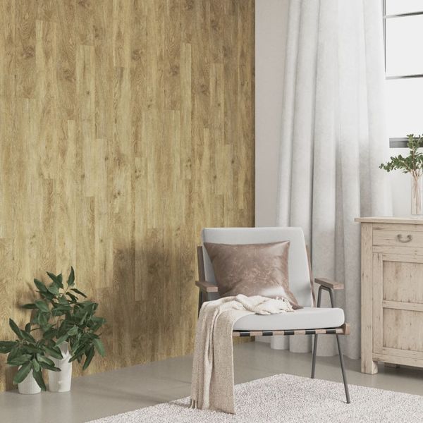 vidaXL Nástenné panely vzhľad dreva hnedé PVC 4,12 m²
