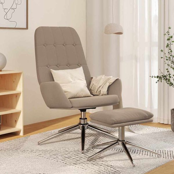 vidaXL Relaxačné kreslo s podnožkou sivohnedé mikrovláknová látka