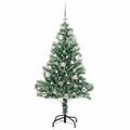 vidaXL Umelý vianočný stromček, snehom obalený, s LED svetlom 150 cm