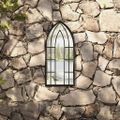 vidaXL Záhradné zrkadlo čierne 70x30 cm exteriérové železo
