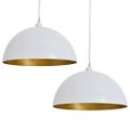 vidaXL Stropná lampa 2 ks, nastaviteľná výška, pologuľa, biela