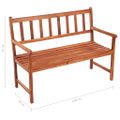 vidaXL Záhradná lavička s podložkou 120 cm akáciový masív