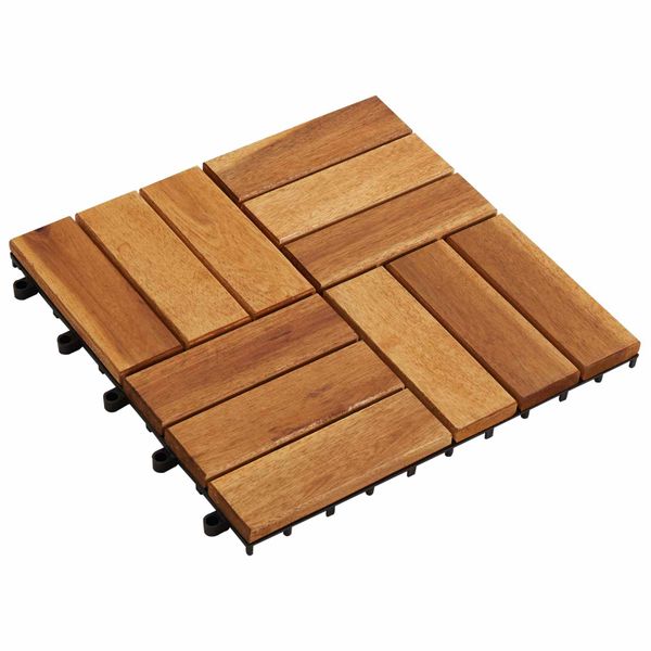 vidaXL Dlažba na terasu 10 pcs Hnedá 30 x 30 cm Akáciové tvrdé drevo