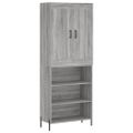 vidaXL Vysoká skrinka sivý dub sonoma 69,5x34x180 cm spracované drevo