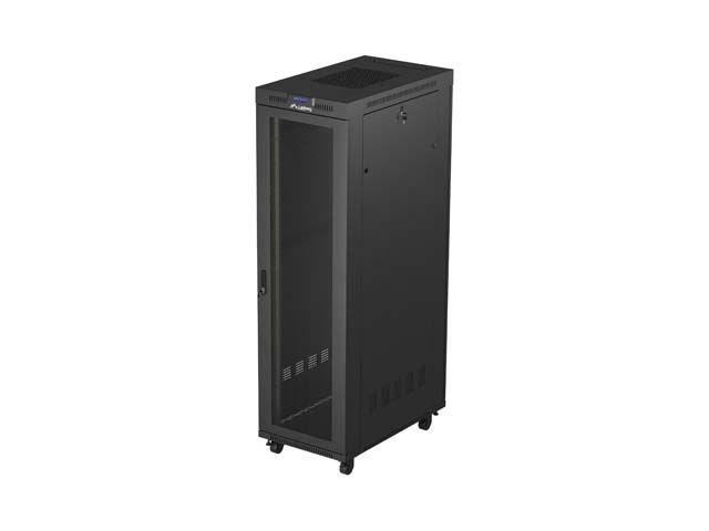 19'' voľne stojaca racková skriňa 42U/600x1000 (flat pack) so sieťovými dverami LCD čierna LANBERG V2