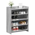 vidaXL Skriňa na topánky s úložiskom Sivý Sonoma 73,5 x 36 x 92 cm