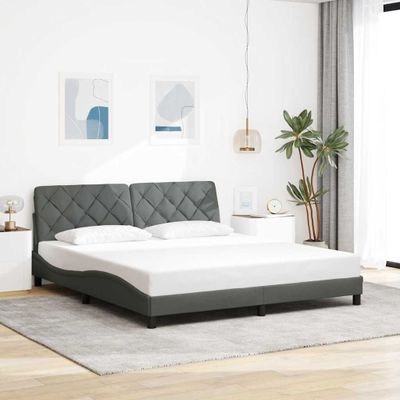 vidaXL Rám postele bez matraca tmavosivá 180x200 cm látka