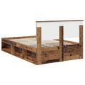 vidaXL Rám postele Staré drevo 120 x 200 cm Masívne borovicové drevo