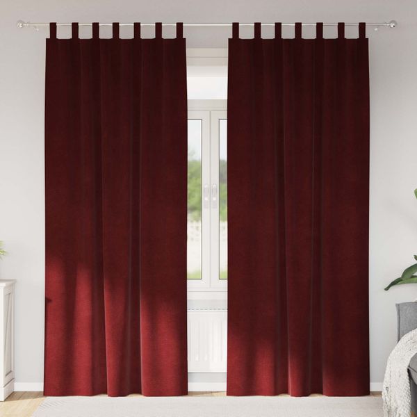 vidaXL Zatemňovacie závesy 2 pcs Víno červené 140 x 225 cm Zamat