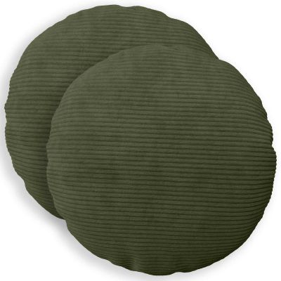 vidaXL Poťah na podložku 2 pcs HEERLEN Zelená Ø 40 cm manšestr